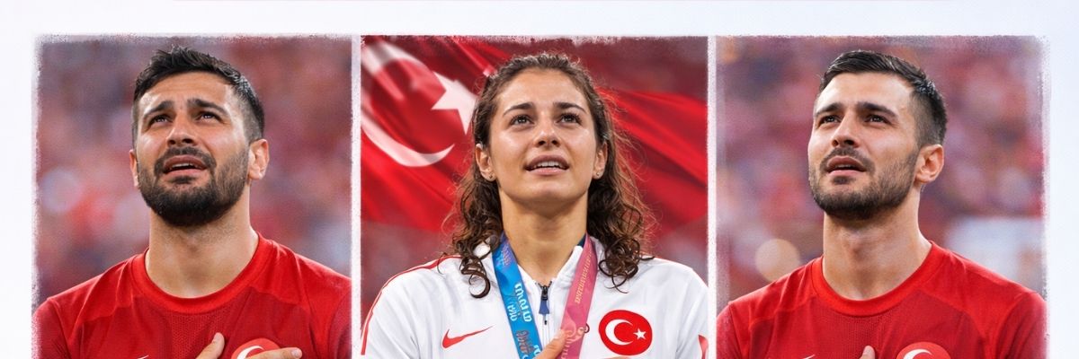 Milli Marş Sırasında Duygusal Anlar Yaratan Sporcular